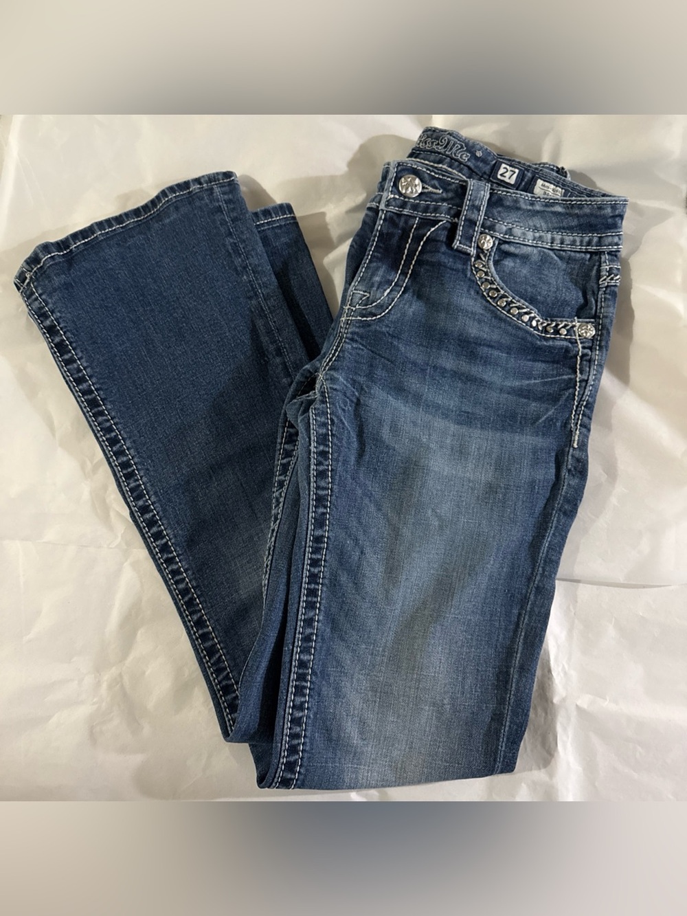 Miss Me miss rise moot cut 27x34  Embellished Bootcut Jeans Blue
